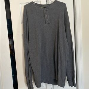 Eddie Bauer Charcoal/ Blue Long Sleeve Henley